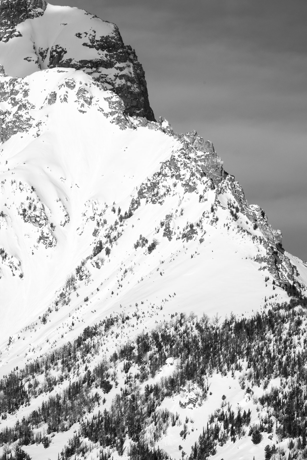 A close-up of a mountain at Grand Teton National Park.